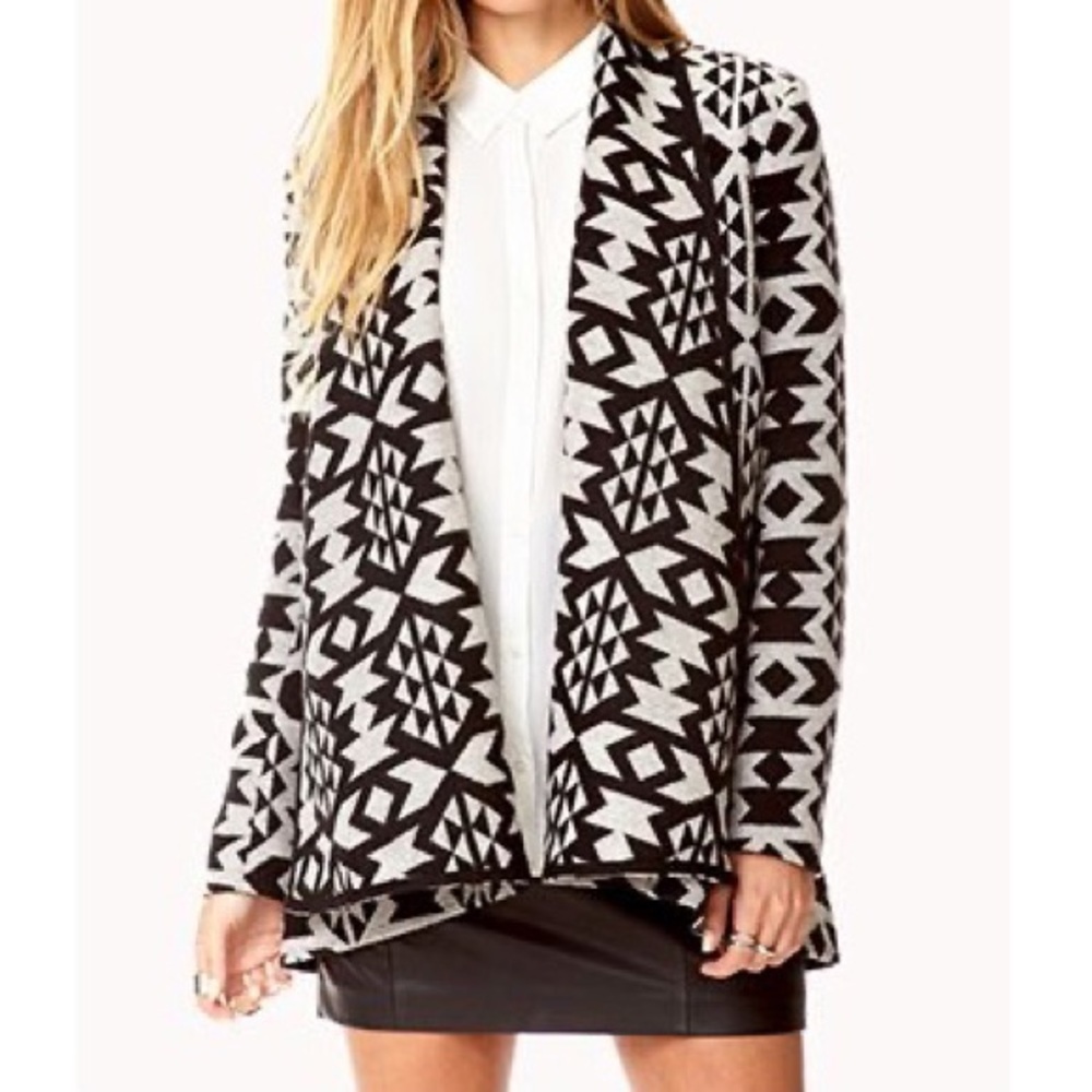 FOREVER 21 Southwestern Open Drape Jacket Size L